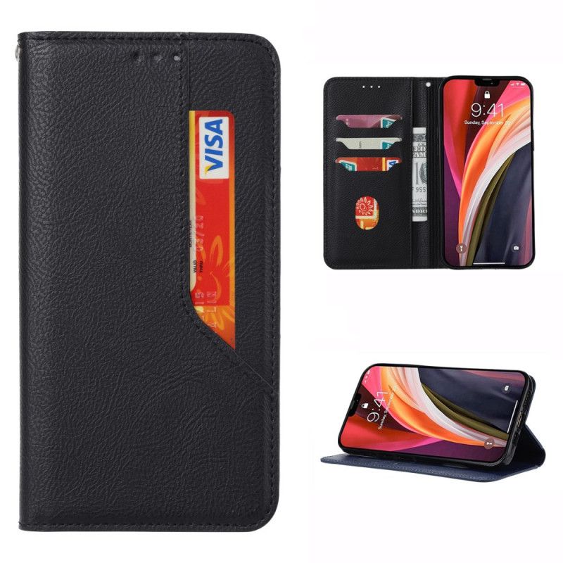 Flip Case Samsung Galaxy A51 Schwarz Vorderer Kartenhalter