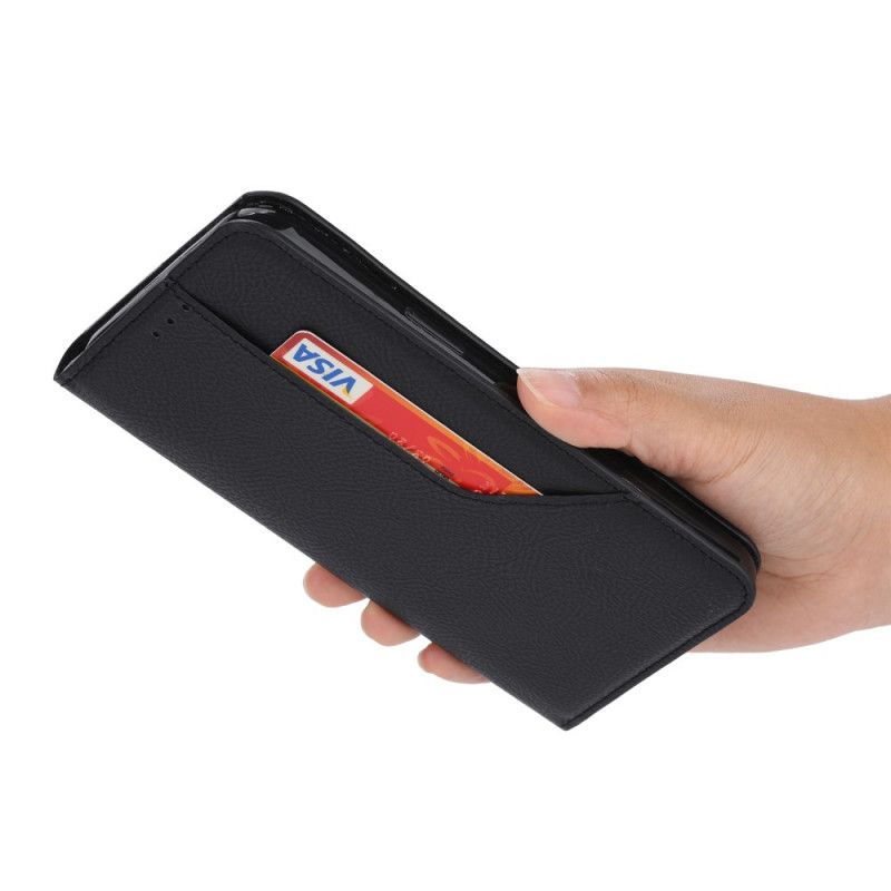 Flip Case Samsung Galaxy A51 Schwarz Vorderer Kartenhalter