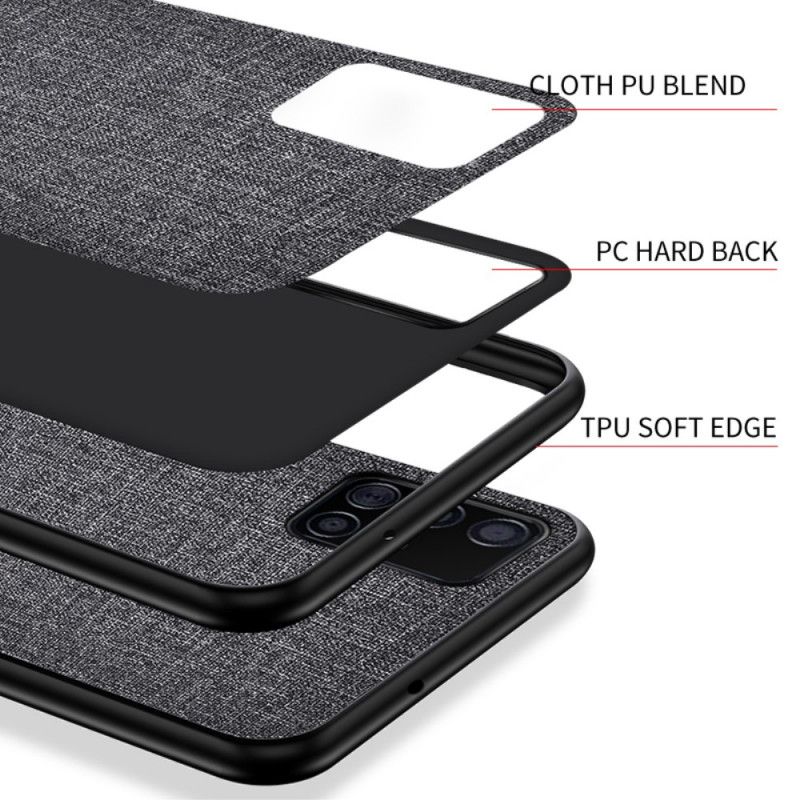 Hülle Für Samsung Galaxy A51 Schwarz Stoffstruktur