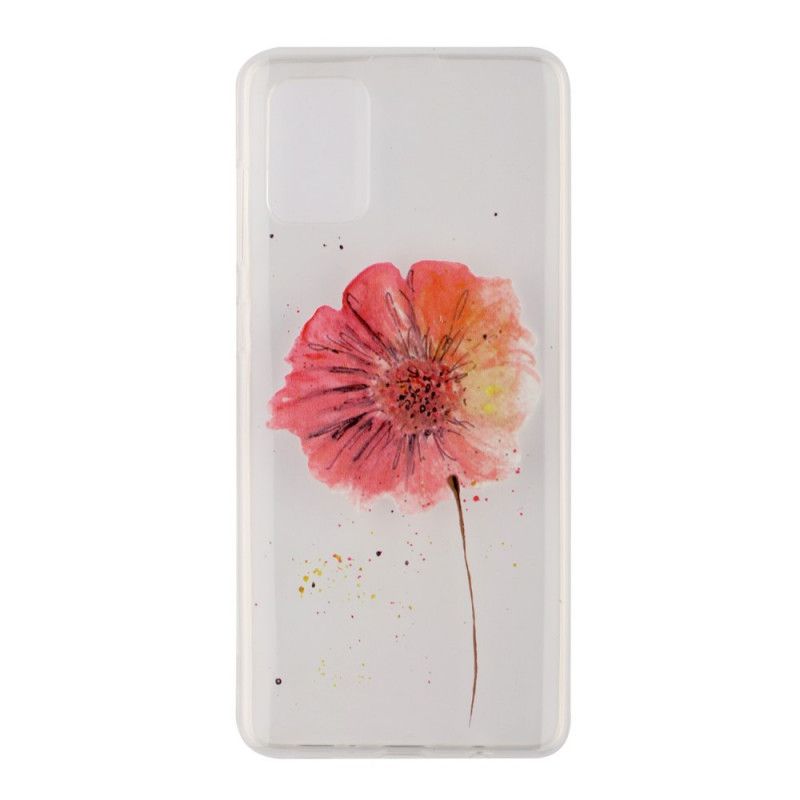 Hülle Samsung Galaxy A51 Handyhülle Transparente Aquarellmohnblume