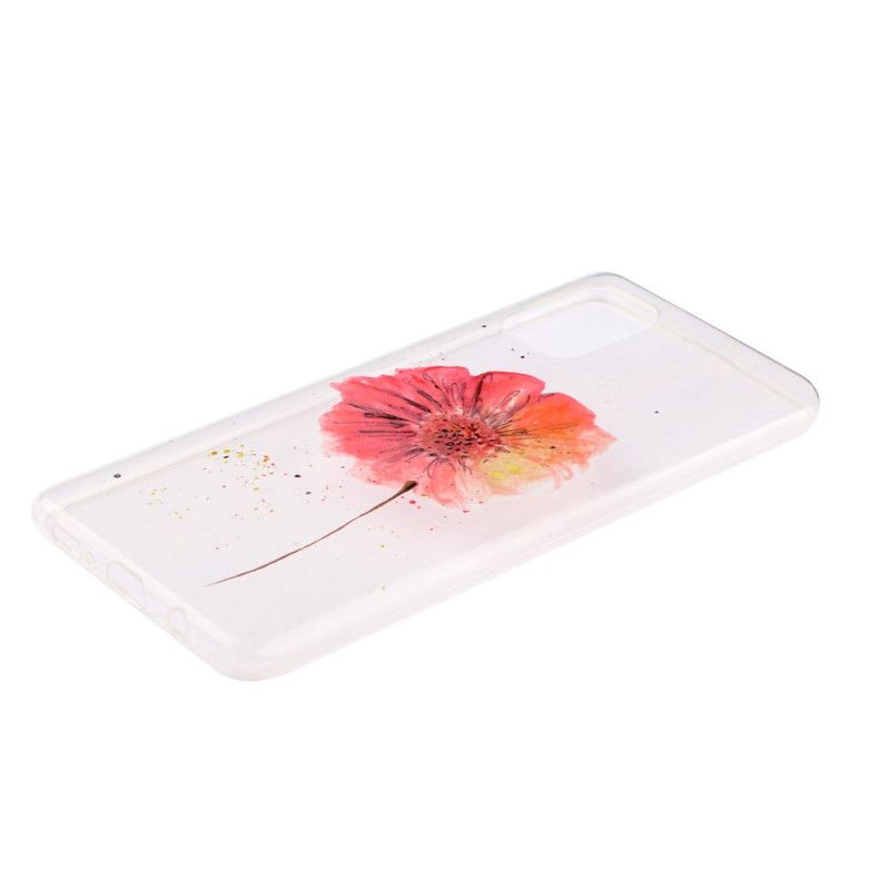 Hülle Samsung Galaxy A51 Handyhülle Transparente Aquarellmohnblume