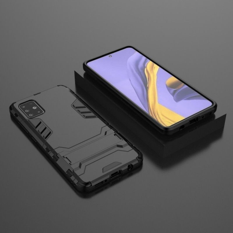 Hülle Samsung Galaxy A51 Schwarz Extrem Widerstandsfähige Zunge