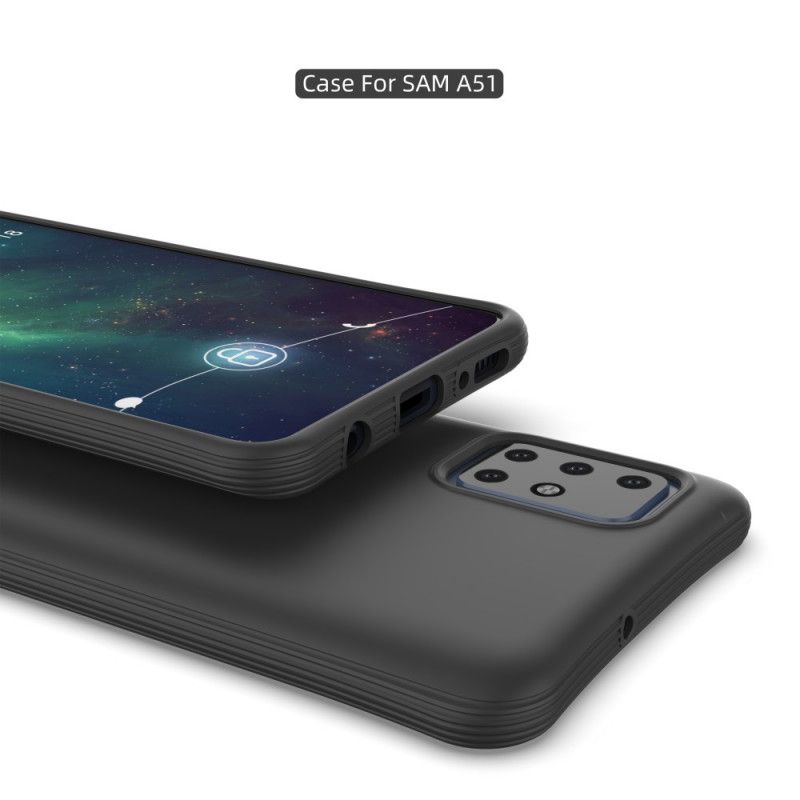 Hülle Samsung Galaxy A51 Schwarz Flexibles Mattes Silikon