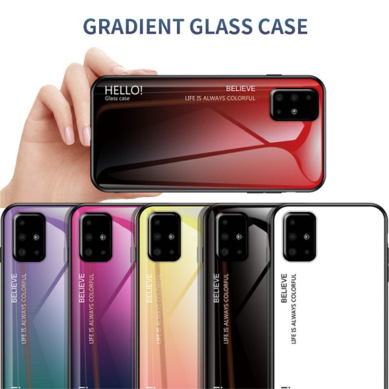 Hülle Samsung Galaxy A51 Schwarz Hallo Gehärtetes Glas