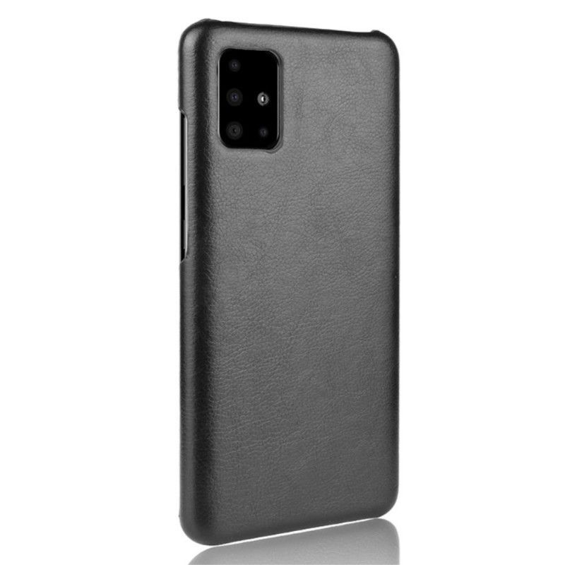 Hülle Samsung Galaxy A51 Schwarz Litschileder-Effekt