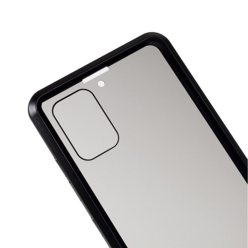 Hülle Samsung Galaxy A51 Schwarz Metallkanten Und Gehärtetes Glas