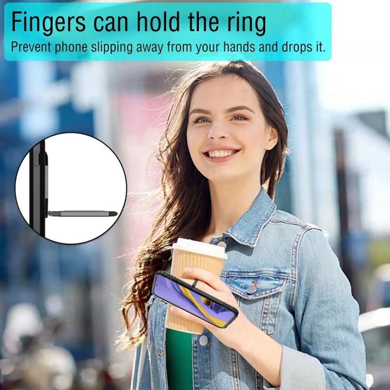 Hülle Samsung Galaxy A51 Schwarz Ring Und Kohlefaser