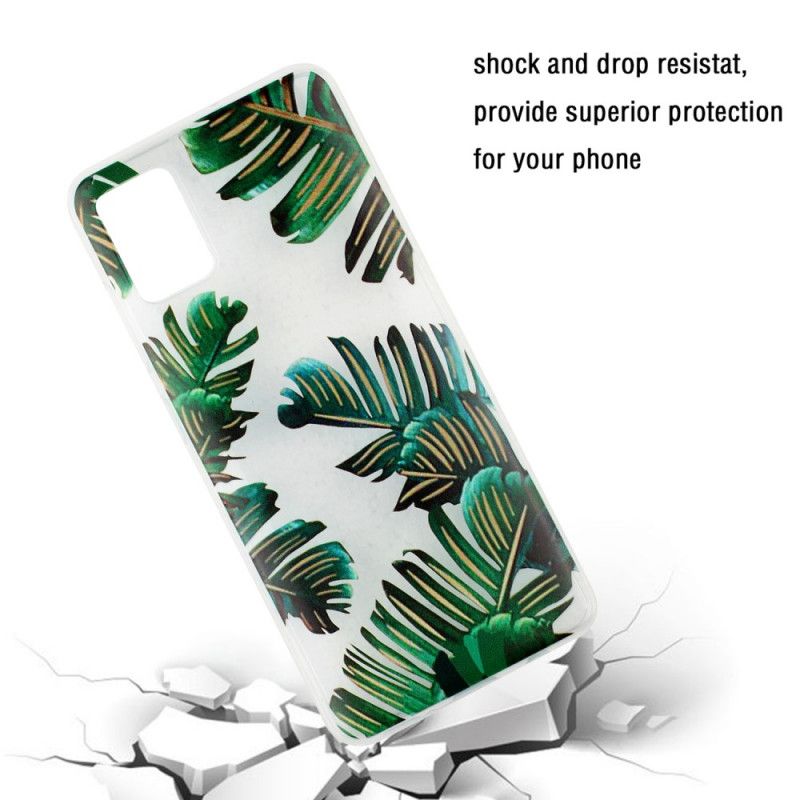 Hülle Samsung Galaxy A51 Transparente Grüne Blätter