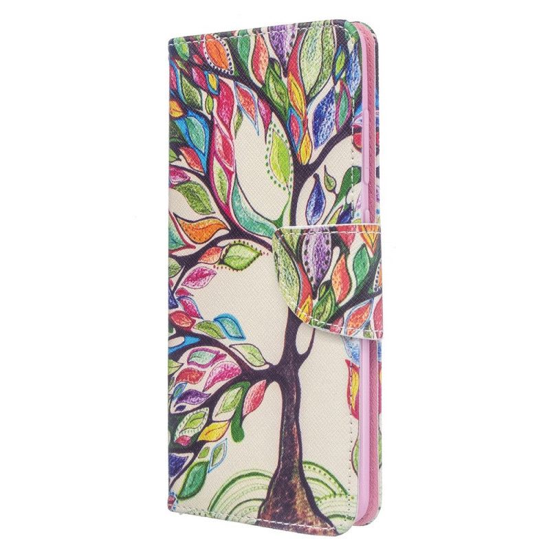 Lederhüllen Für Samsung Galaxy A51 Farbiger Baum