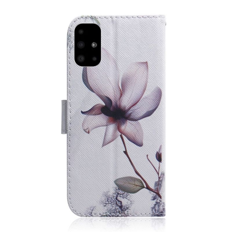 Lederhüllen Samsung Galaxy A51 Handyhülle Alte Rosenblüte