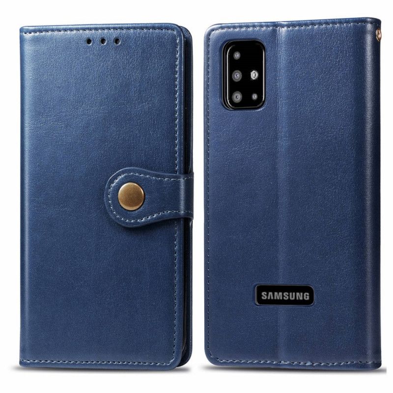 Lederhüllen Samsung Galaxy A51 Schwarz Kunstleder Und Vintage-Verschluss