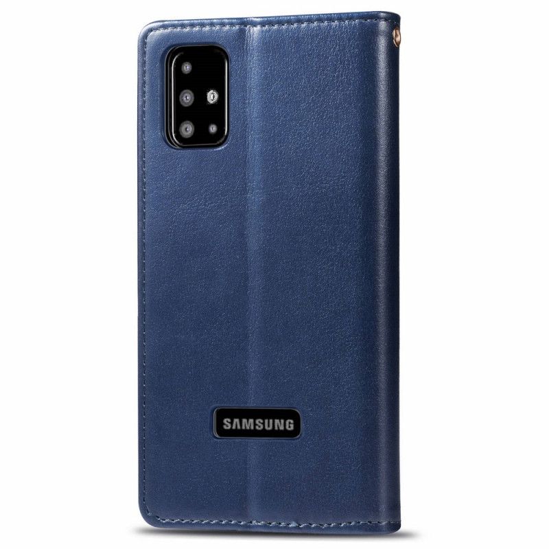 Lederhüllen Samsung Galaxy A51 Schwarz Kunstleder Und Vintage-Verschluss