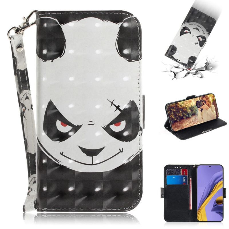 Lederhüllen Samsung Galaxy A51 Wütender Panda Mit Tanga