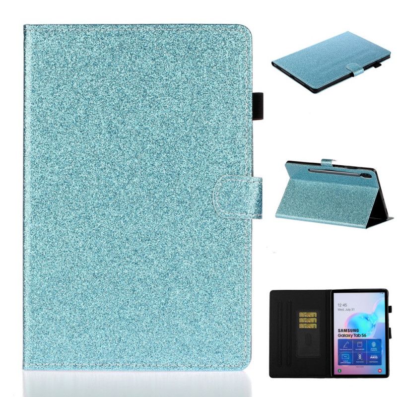 Lederhüllen Für Samsung Galaxy Tab S6 Schwarz Pailletten