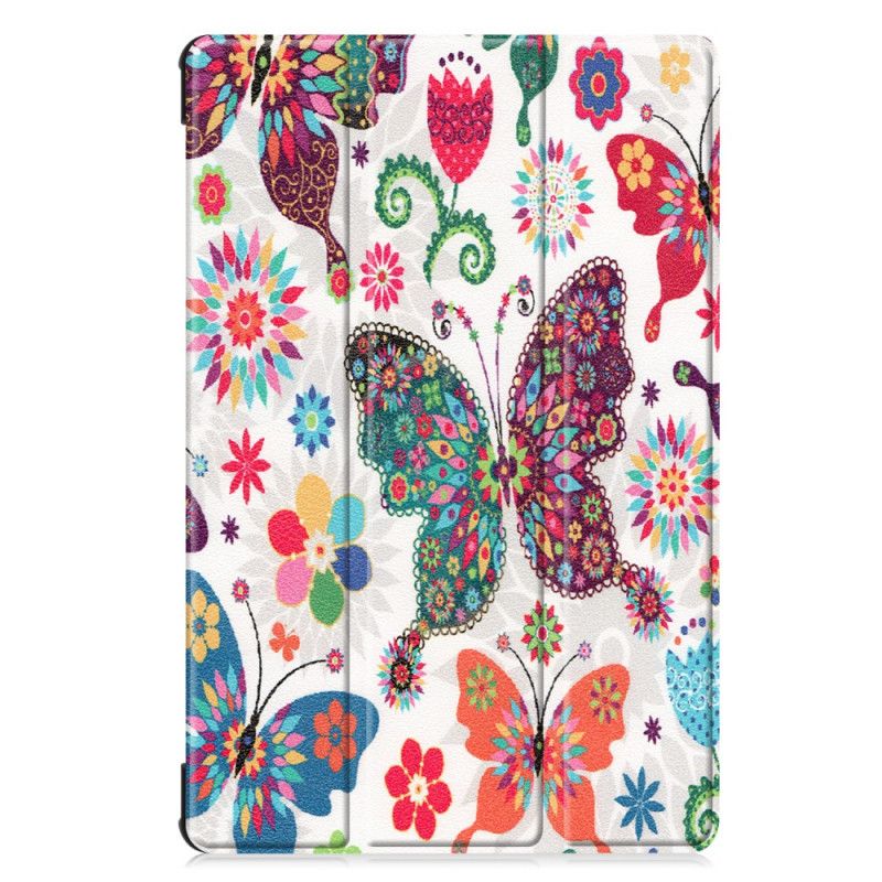 Smart Case Samsung Galaxy Tab S6 Retro Schmetterlinge Und Blumen