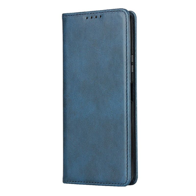 Flip Case Sony Xperia 10 II Schwarz Elegantes Spaltleder