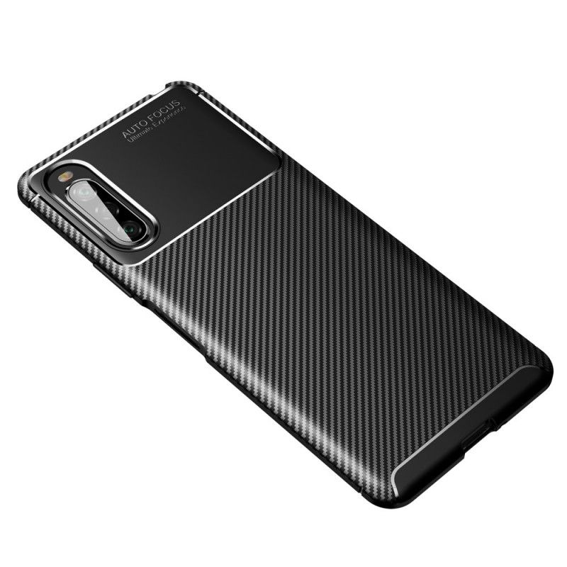 Hülle Sony Xperia 10 II Schwarz Flexible Kohlefaser