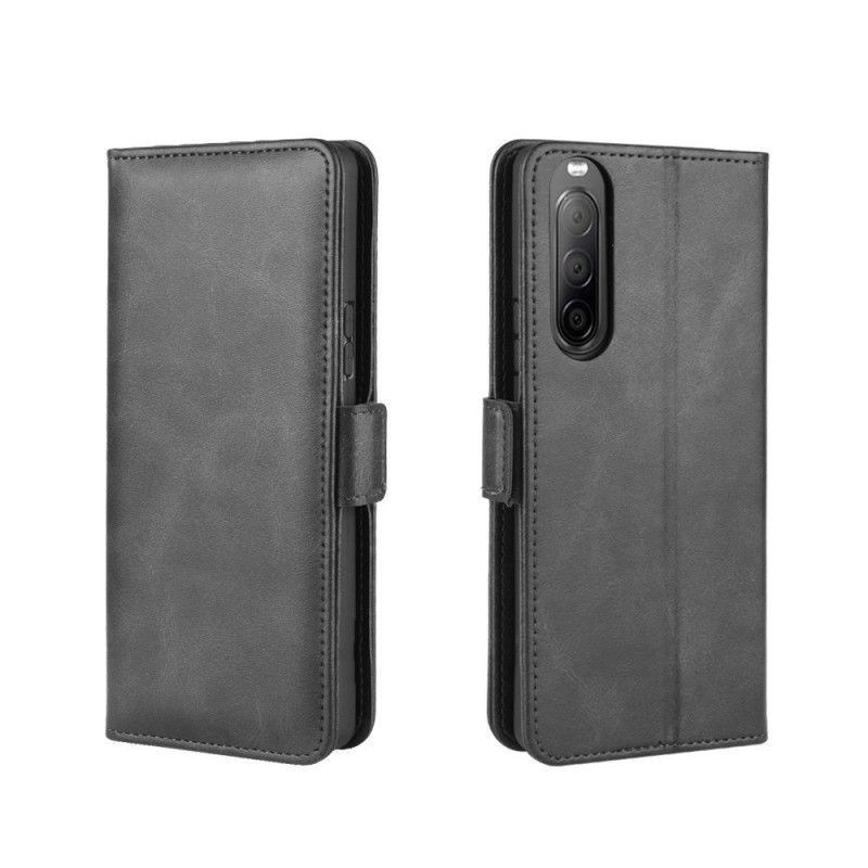 Lederhüllen Für Sony Xperia 10 II Schwarz Doppelklappe