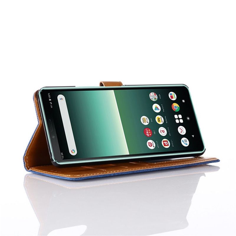 Lederhüllen Sony Xperia 10 II Schwarz Oxford-Stoff